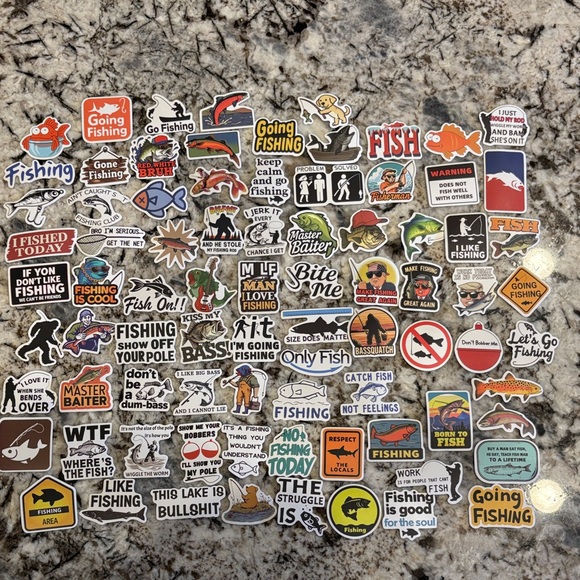 Other - Assorted funny/tacky Fishing Stickers Pack